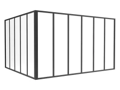 Divisória de canto atelier alumínio termolacado C180 x L150 x A105 cm preto BAYVIEW
