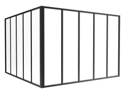 Divisória de canto atelier alumínio termolacado C150 x L150 x A105 cm preto BAYVIEW
