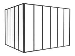 Divisória de canto atelier alumínio termolacado C180 x L150 x A130 cm preto BAYVIEW