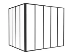 Divisória de canto atelier alumínio termolacado C150 x L120 x A130 cm preto BAYVIEW