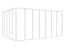Divisória de canto atelier alumínio termolacado C210 x L150 x A105 cm branco BAYVIEW