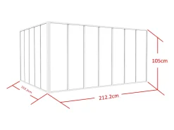 Divisória de canto atelier alumínio termolacado C210 x L150 x A105 cm branco BAYVIEW