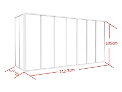 Divisória de canto atelier alumínio termolacado C210 x L60 x A105 cm branco BAYVIEW