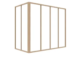 Divisória de canto atelier alumínio termolacado C120xL60xA105 cm natural claro - BAYVIEW