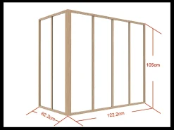 Divisória de canto atelier alumínio termolacado C120xL60xA105 cm natural claro - BAYVIEW