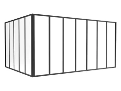 Divisória de canto atelier alumínio termolacado C210 x L150 x A105 cm preto BAYVIEW