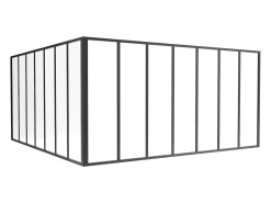 Divisória de canto atelier alumínio termolacado C210 x L210 x A105 cm preto BAYVIEW