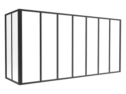 Divisória de canto atelier alumínio termolacado C210 x L60 x A105 cm preto BAYVIEW