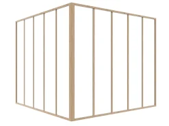 Divisória de canto atelier alumínio termolacado 150x150x130 cm natural claro BAYVIEW
