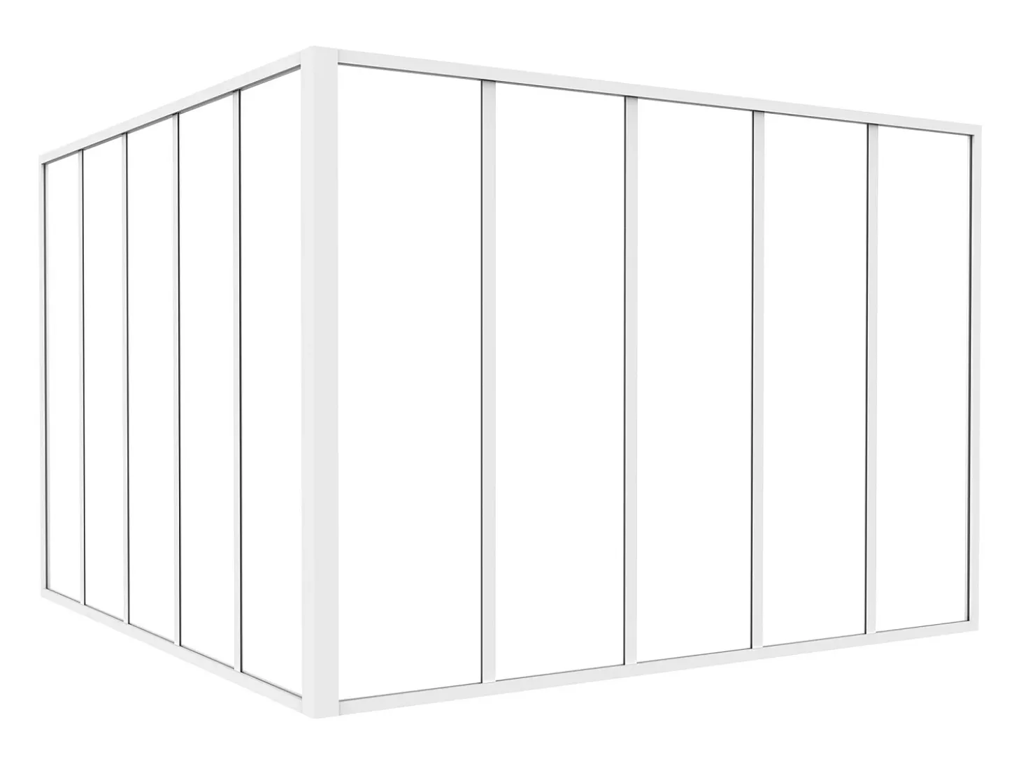Divisória de canto atelier alumínio termolacado C150 x L150 x A105 cm branco BAYVIEW