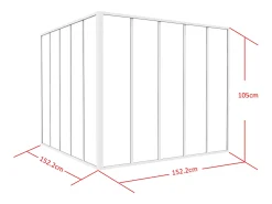 Divisória de canto atelier alumínio termolacado C150 x L150 x A105 cm branco BAYVIEW