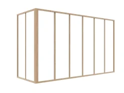 Divisória de canto atelier alumínio termolacado C180xL60xA105 cm natural claro BAYVIEW