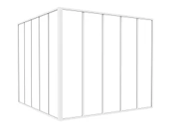 Divisória de canto atelier alumínio termolacado C150 x L150 x A130 cm branco BAYVIEW