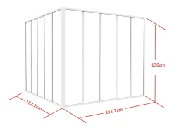 Divisória de canto atelier alumínio termolacado C150 x L150 x A130 cm branco BAYVIEW