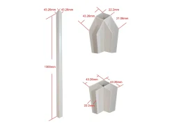 Divisória de canto atelier alumínio termolacado C150 x L150 x A130 cm branco BAYVIEW