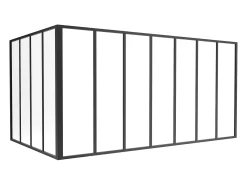 Divisória de canto atelier alumínio termolacado C210 x L120 x A105 cm preto BAYVIEW