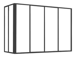Divisória de canto atelier em alumínio termolacado C120 x L60 x A130 cm preto BAYVIEW