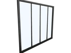 Divisória de canto atelier em alumínio termolacado C120 x L60 x A130 cm preto BAYVIEW