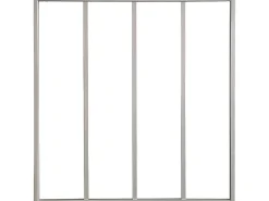 Divisória de canto BAYVIEW em vidro, estilo oficina, em alumínio com pintura eletrostática, 120 x 60 x 105 cm, branca.