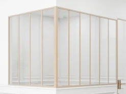 Divisória de canto de atelier em alumínio termolacado 180x120x130 cm natural claro BAYVIEW