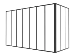 Divisória de canto de atelier alumínio termolacado C210xL90xA130 cm preto - BAYVIEW
