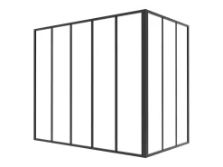 Divisória de canto de atelier alumínio termolacado C150xL90xA130 cm preto - BAYVIEW