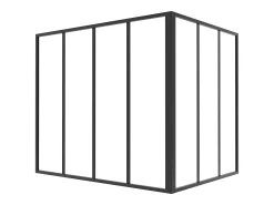 Divisória de canto de atelier alumínio termolacado C120xL90xA105 preto - BAYVIEW