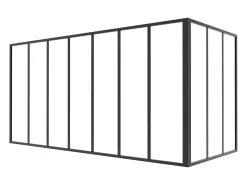 Divisória de canto de atelier alumínio termolacado C210xL90xA105 preto - BAYVIEW