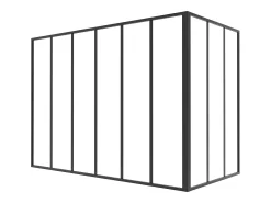 Divisória de canto de atelier alumínio termolacado C180xL90xA130 cm preto - BAYVIEW