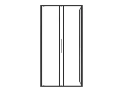 Divisória de duche com porta deslizante preto mate - 100 x 80 x 195 cm - TORONI