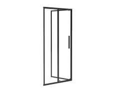 Divisória de duche com porta deslizante preto mate - 100 x 80 x 195 cm - TORONI