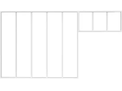 Divisória de oficina com bandeira, L150 x A130 + L83 x A40 cm, Branco, BAYVIEW