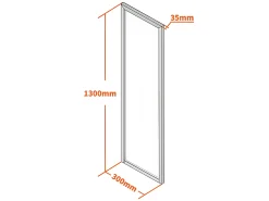 Divisória de vidro em alumínio termolacado 30 x 130 cm preto BAYVIEW