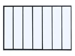 Divisória de vidro em alumínio termolacado 210x130 cm preto BAYVIEW