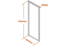 Divisória de vidro em alumínio termolacado 30 x 105 cm preto BAYVIEW