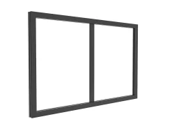 Divisória envidraçada atelier alumínio termolacado C63xA40 cm preto BAYVIEW