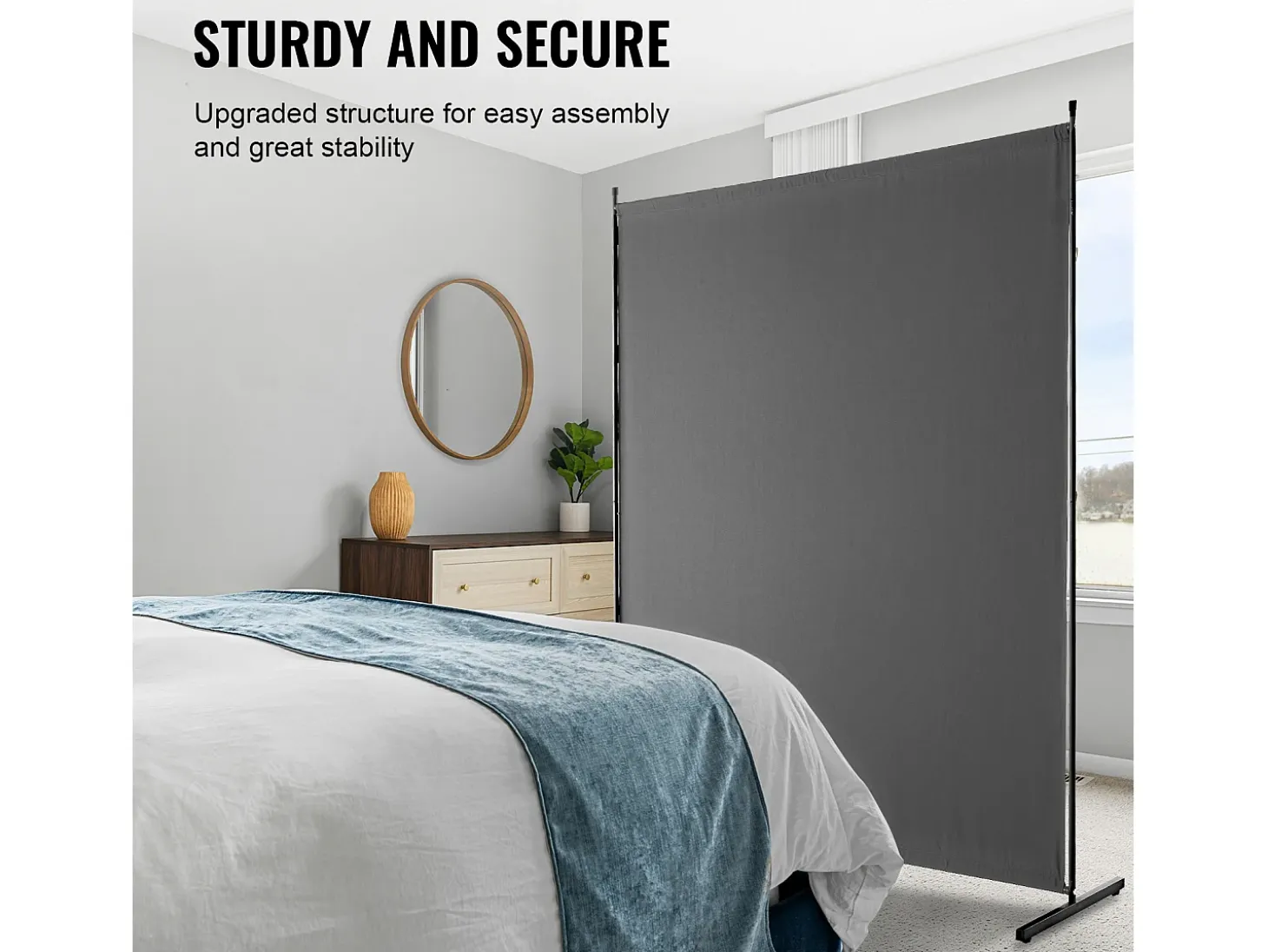 Divisória SucceBuy 6 Pés, Painel Simples De Tecido Para Escritório, Quarto, Cinza