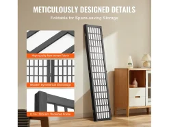Divisória SucceBuy, Divisória Japonesa com 3 Painéis, Divisória Japonesa Portátil, em Madeira, Gira 360°, 120,5 x 170 x 1,9 cm, para Divisão de Ambientes