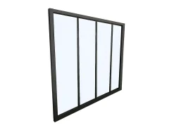 Divisória vidro para atelier BAYVIEW alumínio 120x130 preto