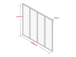 Divisória vidro para atelier BAYVIEW alumínio 120x130 preto