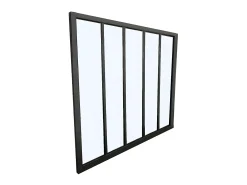 Divisória vidro para atelier BAYVIEW alumínio 150x130 preto