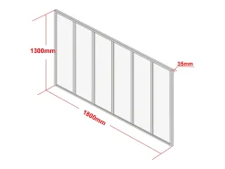 Divisória vidro para atelier BAYVIEW alumínio 180x130 preto