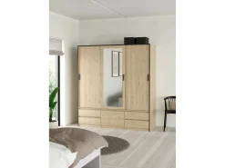 Dpuscedd grande guarda-roupa multiusos, armário multifuncional, sapateira, guarda-roupa, 181x60 h200 cm, carvalho