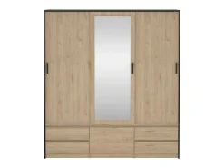 Dpuscedd grande guarda-roupa multiusos, armário multifuncional, sapateira, guarda-roupa, 181x60 h200 cm, carvalho