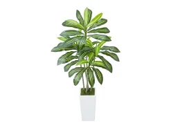 Dracena Artificial SucceBuy, 1,5 m, Planta Artificial Tropical em Vaso Branco, Falsa Árvore Tropical, Planta Falsa Folhas Polietileno para Sala, Escritório