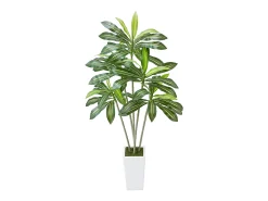 Dracena Artificial SucceBuy, 1,8 m, Planta Artificial Tropical em Vaso Branco, Falsa Árvore Tropical, Planta Falsa Folhas Polietileno para Sala
