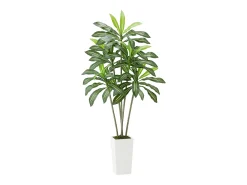 Dracena Artificial SucceBuy, 1,8 m, Planta Artificial Tropical em Vaso Branco, Falsa Árvore Tropical, Planta Falsa Folhas Polietileno para Sala