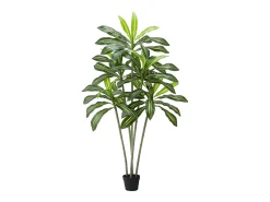 Dracena Artificial SucceBuy, 1,8 m, Planta Artificial Tropical em Vaso Branco, Falsa Árvore Tropical, Planta Falsa Folhas Polietileno para Sala