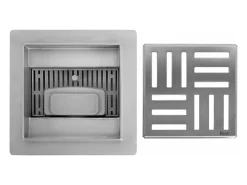 Dreno Linear Rea Cross 120X120 Brush Steel