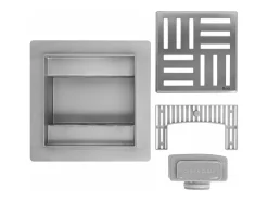 Dreno Linear Rea Cross 120X120 Brush Steel